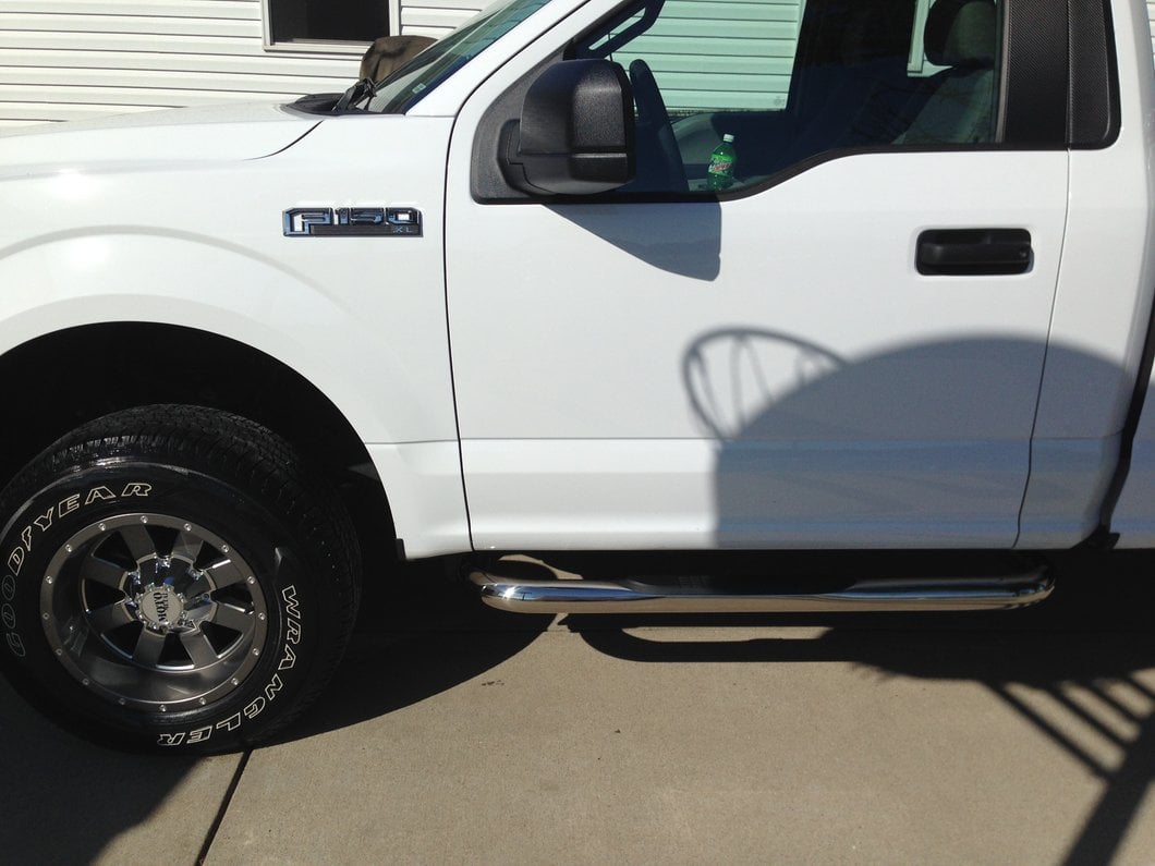Barricade 3-Inch 90 Degree Bent End Side Step Bars; Stainless Steel (15-25 F-150)