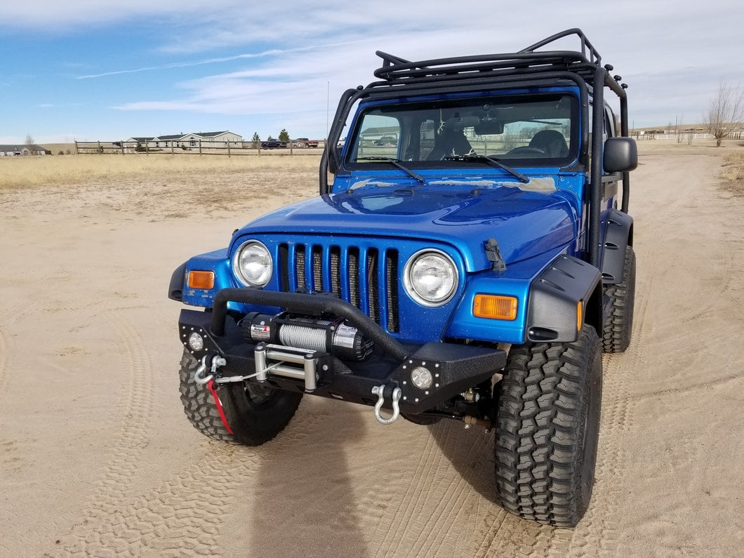 Barricade Adventure HD Bumper with LED Fog Lights (87-06 Jeep Wrangler YJ & TJ)