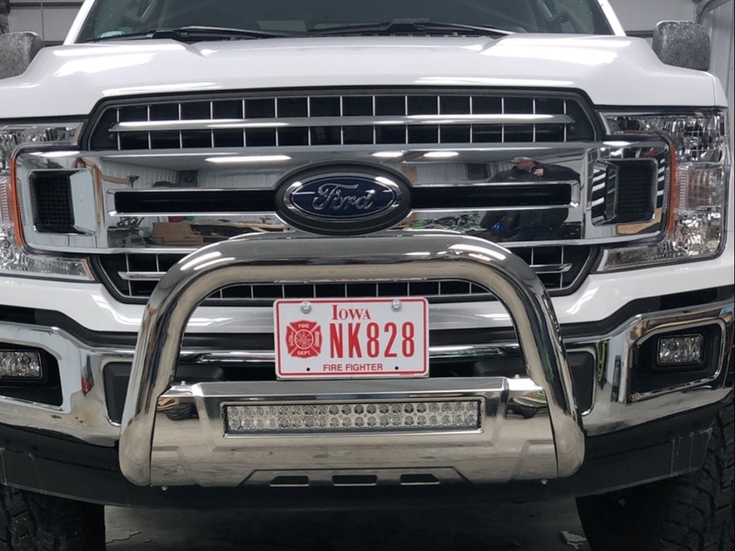 Barricade HD Bull Bar with Skid Plate and 20-Inch LED Dual-Row LED Light Bar; Polished SS (04-25 F-150, Excluding Raptor)