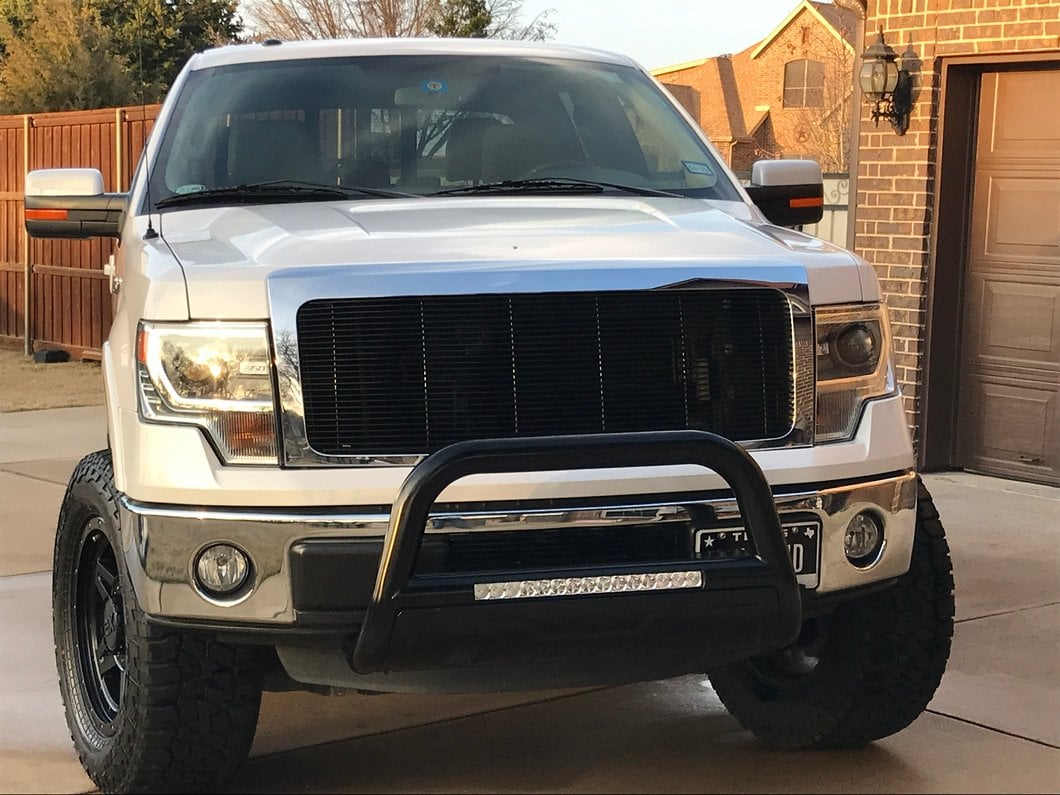 Barricade 3-Inch Bull Bar with Skid Plate and 20-Inch Single Row LED Light Bar; Black (04-25 F-150, Excluding Raptor)