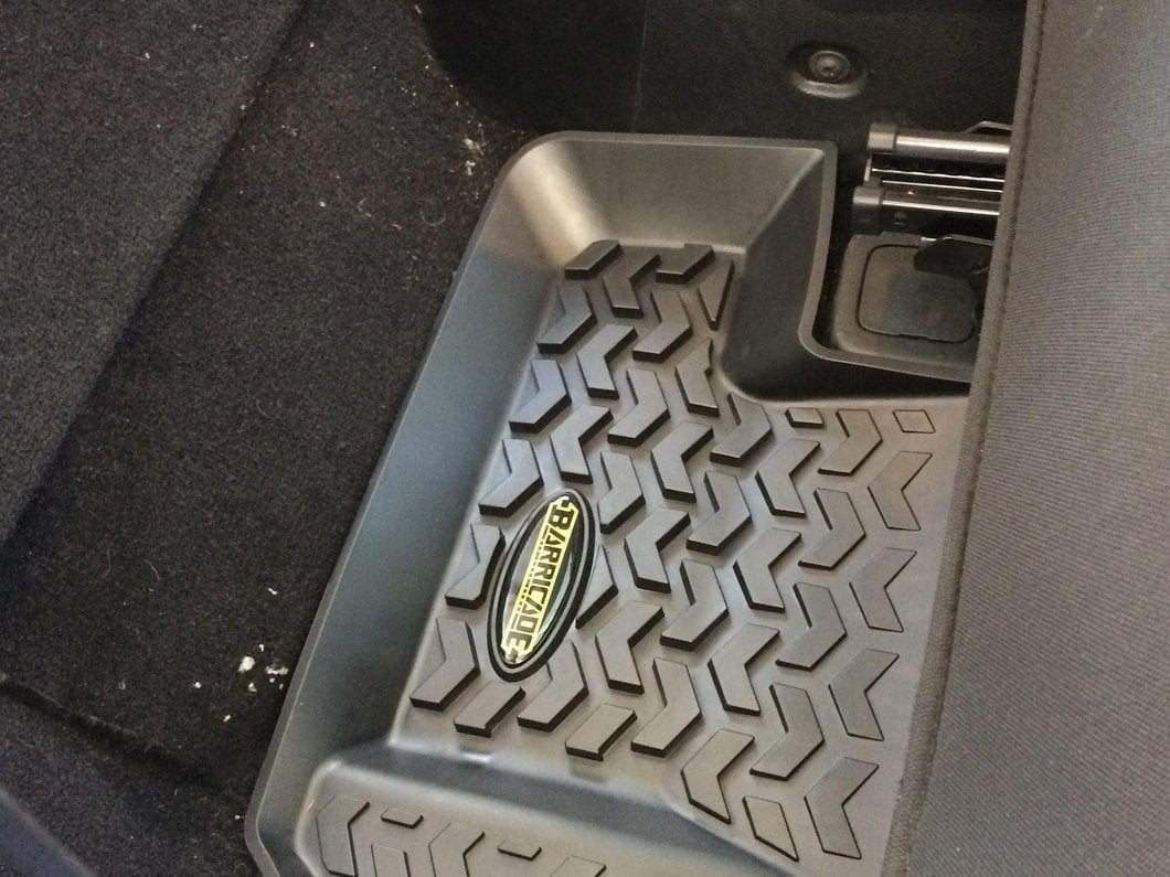 Barricade Rear Floor Mats; Black (07-18 Jeep Wrangler JK 2-Door)