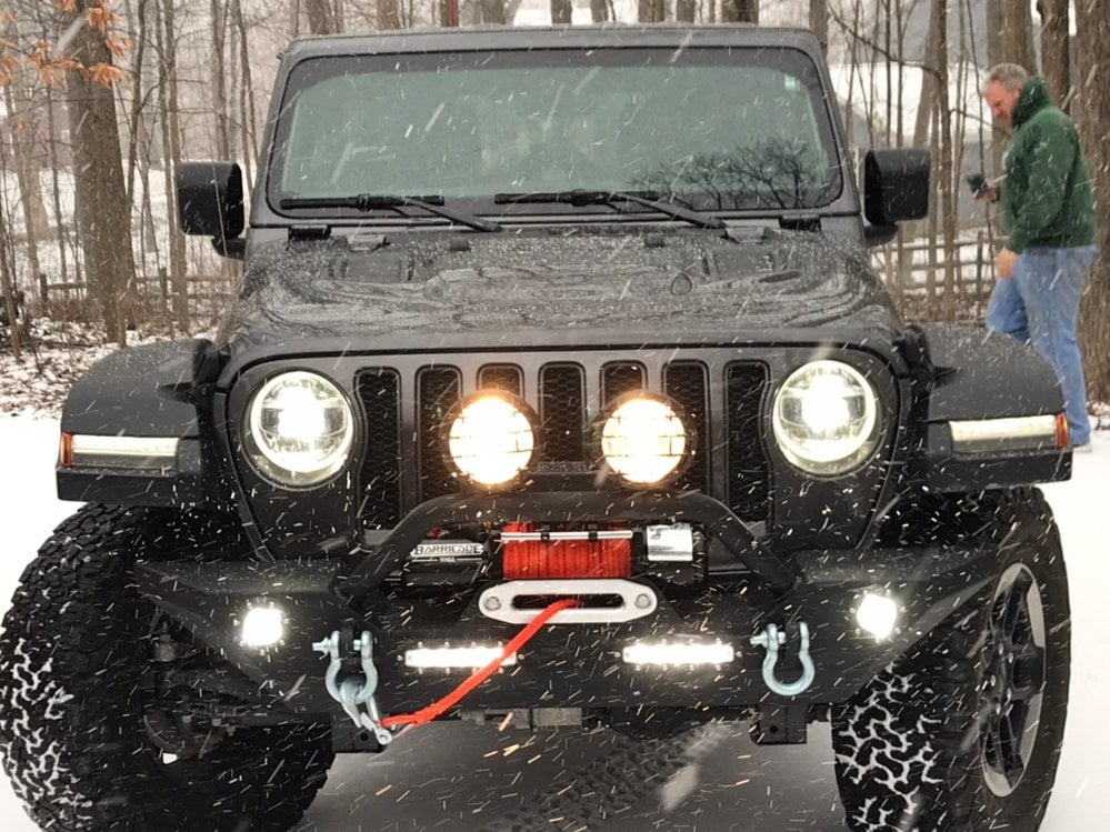 Barricade Trail Force HD Front Bumper with LED Lights and 9,500 lb. Winch (18-25 Jeep Wrangler JL)