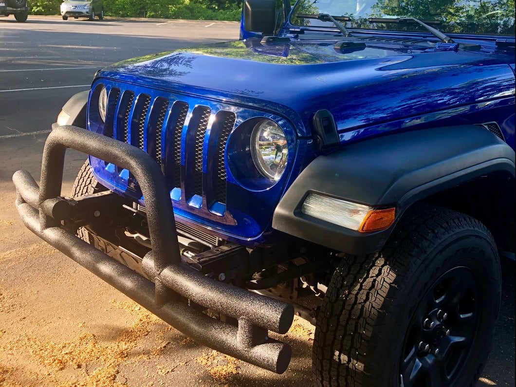 Barricade Tubular Front Bumper with Winch Cutout; Textured Black (18-25 Jeep Wrangler JL)