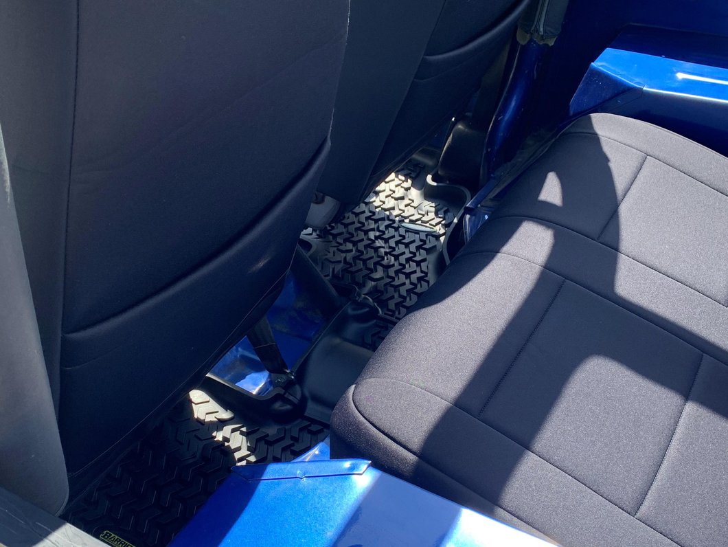 Barricade Front and Rear Floor Mats; Black (87-95 Jeep Wrangler YJ)