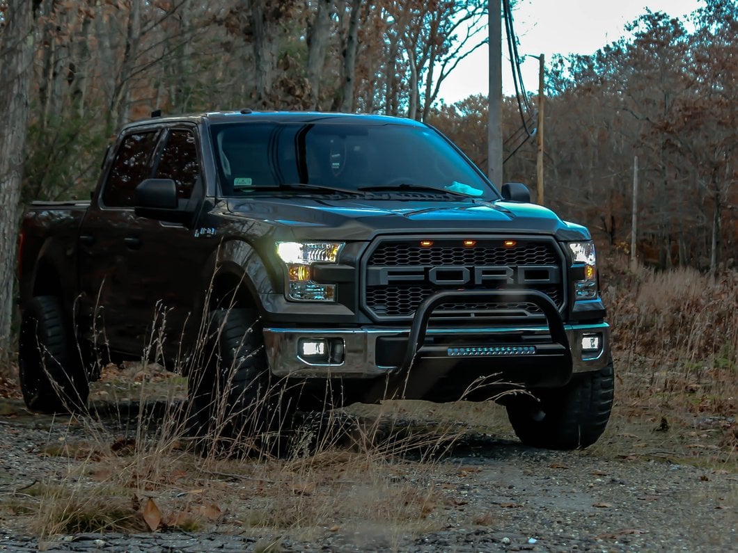 Barricade 3-Inch Bull Bar with Skid Plate and 20-Inch Single Row LED Light Bar; Black (04-25 F-150, Excluding Raptor)