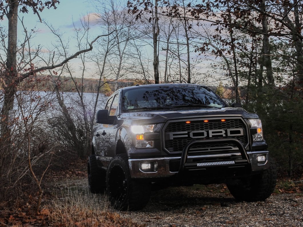 Barricade 3-Inch Bull Bar with Skid Plate and 20-Inch Single Row LED Light Bar; Black (04-25 F-150, Excluding Raptor)