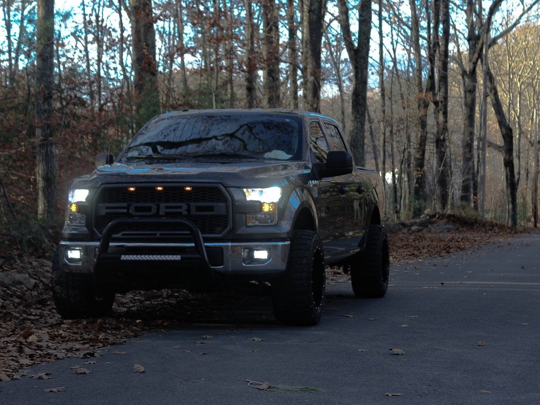 Barricade 3-Inch Bull Bar with Skid Plate and 20-Inch Single Row LED Light Bar; Black (04-25 F-150, Excluding Raptor)