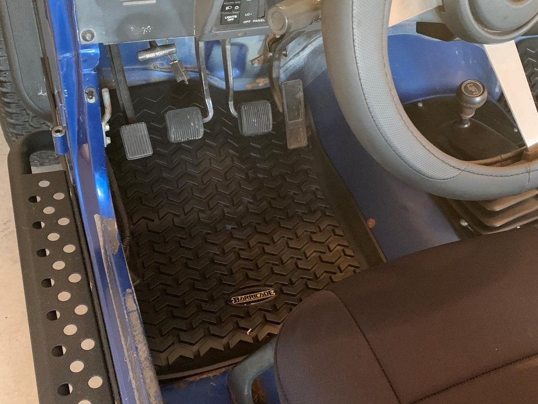 Barricade Front Floor Mats; Black (87-95 Jeep Wrangler YJ)