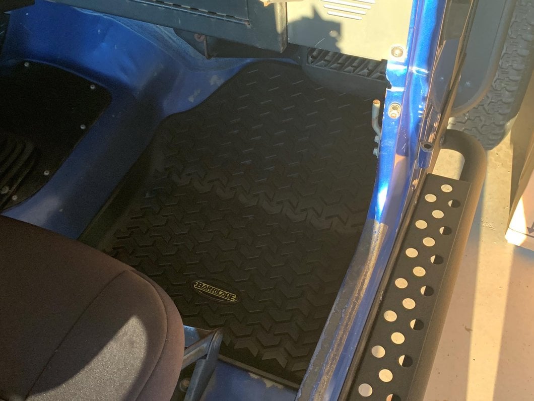 Barricade Front Floor Mats; Black (87-95 Jeep Wrangler YJ)