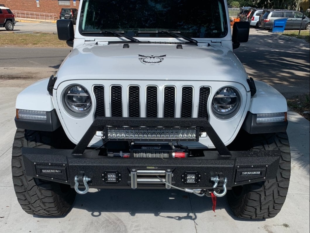 Barricade Vision Series Front Bumper with LED Fog Lights, Work Lights and 20-Inch LED Light Bar (18-25 Jeep Wrangler JL)