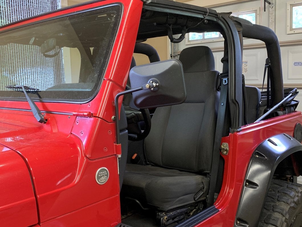 Barricade Rectangular Adventure Mirrors; Textured Black (87-06 Jeep Wrangler YJ & TJ)