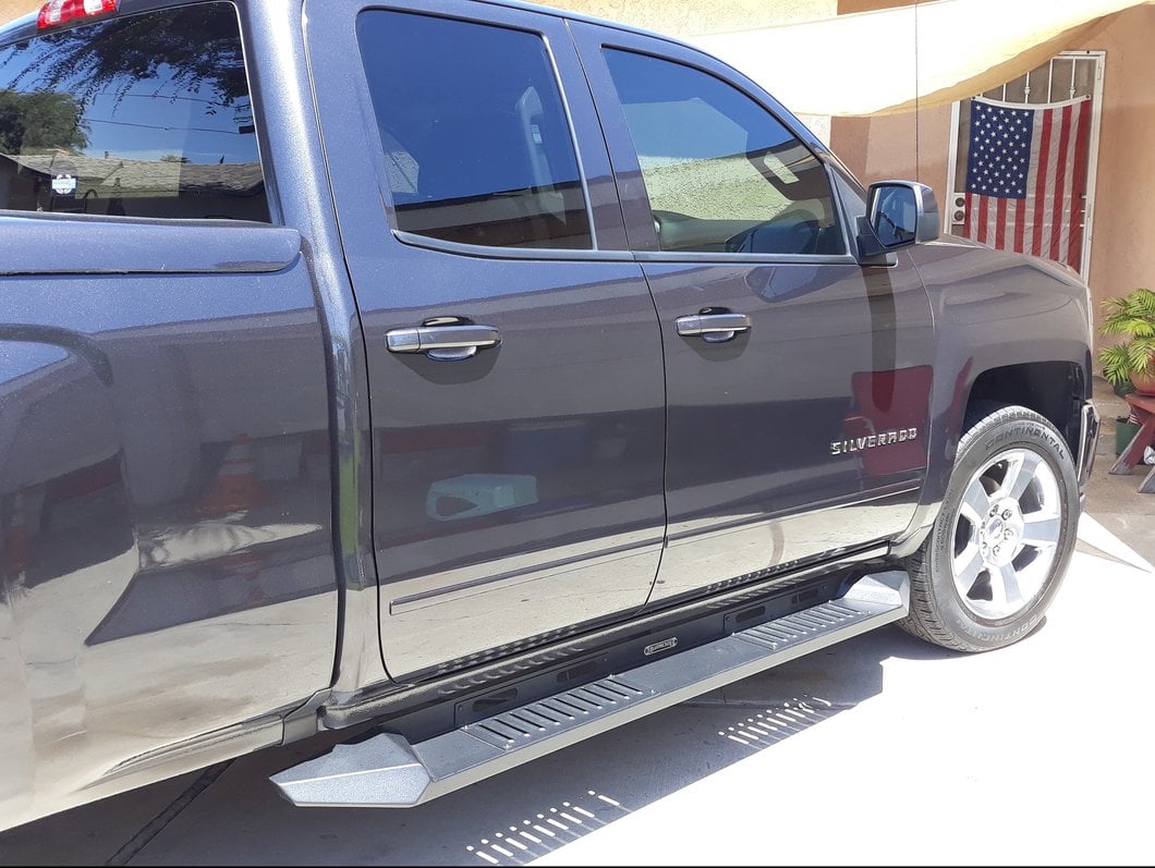 Barricade HD Steel Running Boards; Black (14-18 Silverado 1500 Crew Cab)