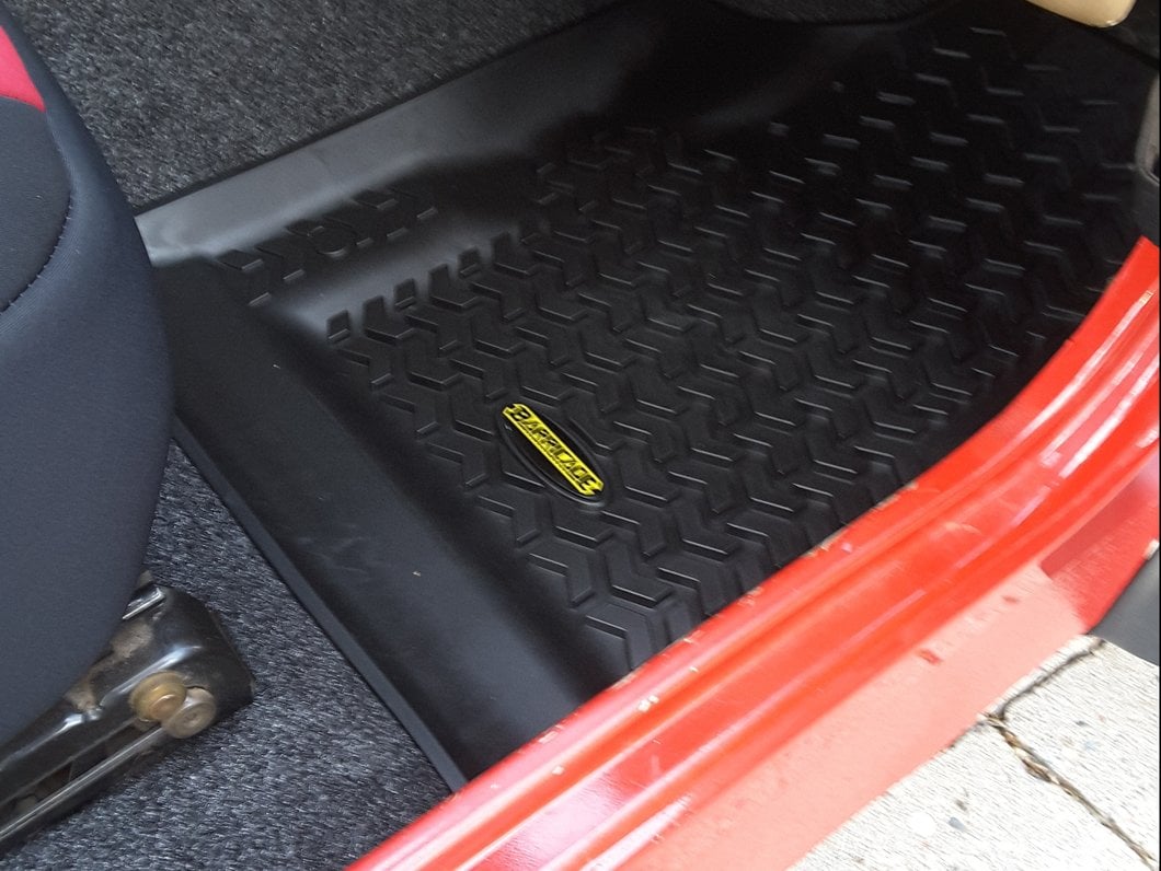 Barricade Front Floor Mats; Black (97-06 Jeep Wrangler TJ)