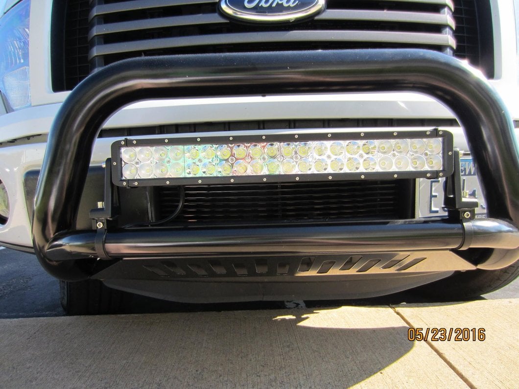 Barricade 3-Inch Bull Bar with Skid Plate; Gloss Black (11-25 2.7L/3.5L EcoBoost F-150, Excluding Raptor)