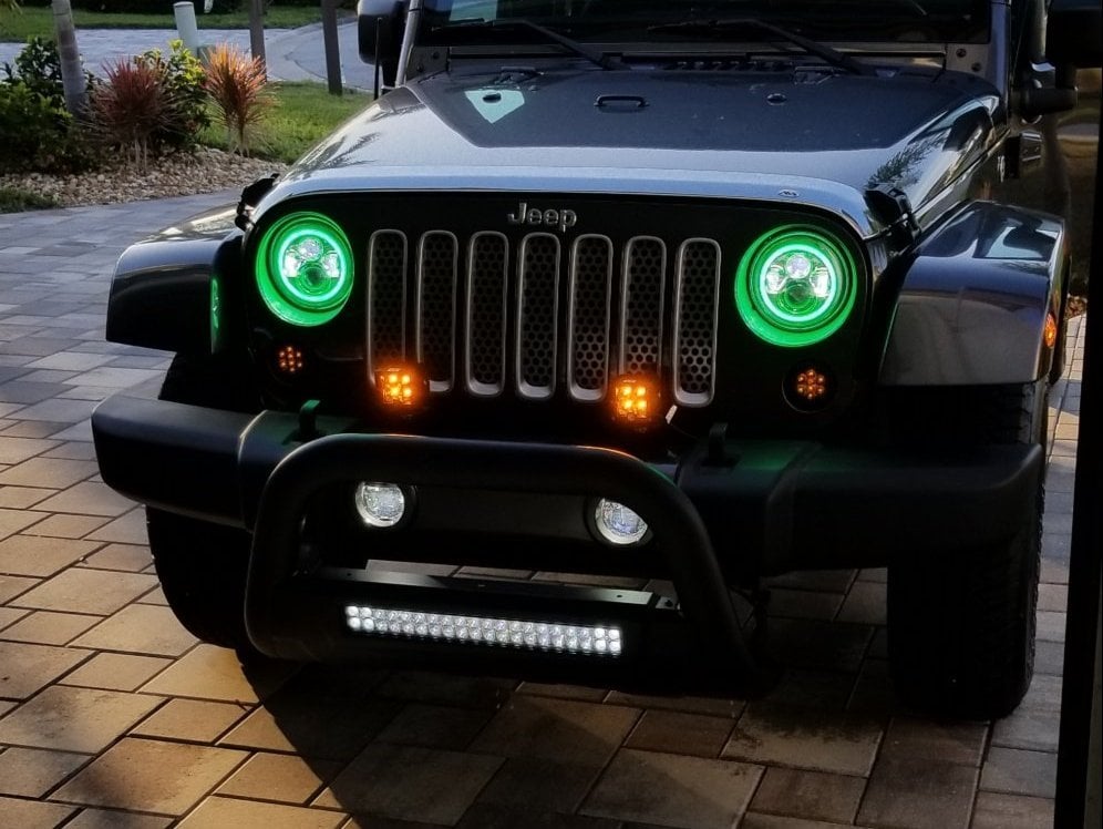 Barricade HD Bull Bar with Skid Plate and 20-Inch Dual-Row LED Light Bar; Textured Black (10-18 Jeep Wrangler JK)