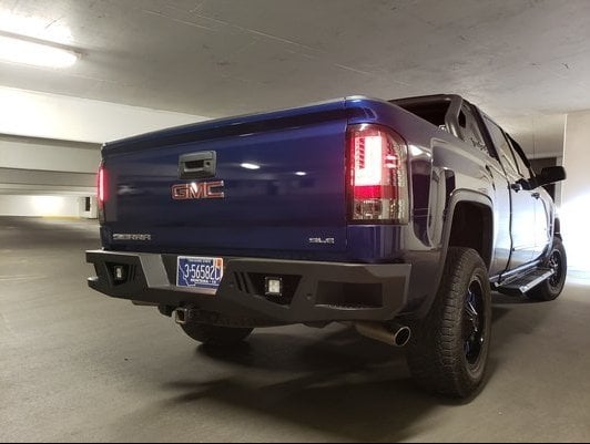 Barricade Extreme HD Rear Bumper with LED Flood Lights (07-18 Sierra 1500)