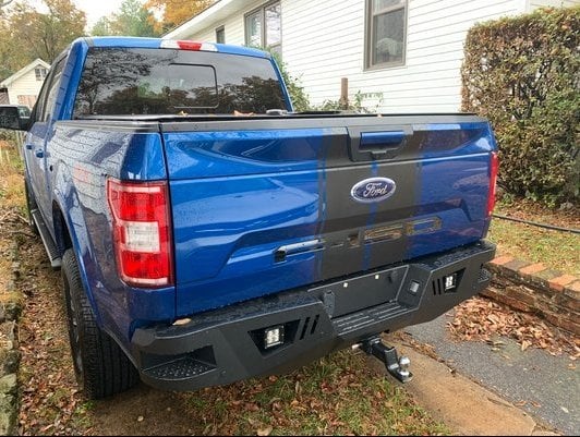 Barricade Extreme HD Rear Bumper with LED Fog Lights for Factory Hitches (15-20 F-150, Excluding Raptor)