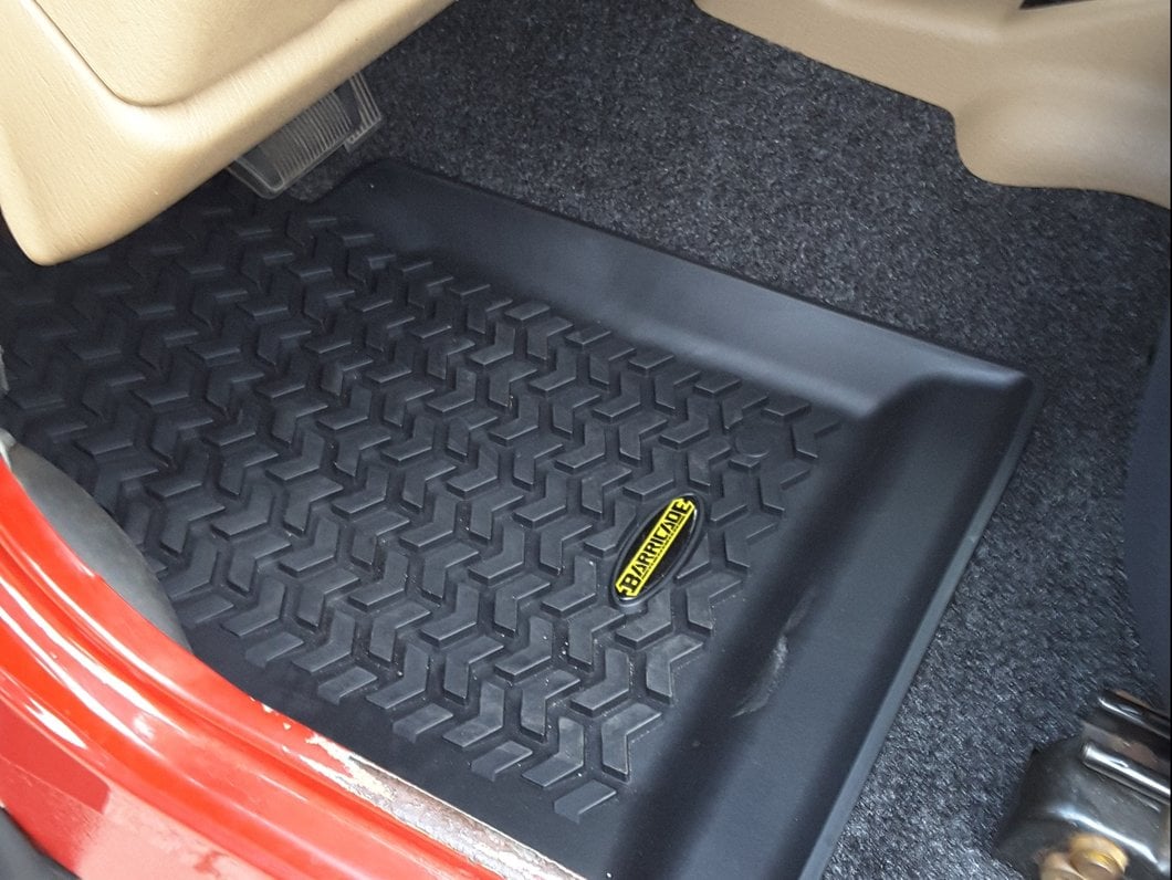 Barricade Front Floor Mats; Black (97-06 Jeep Wrangler TJ)
