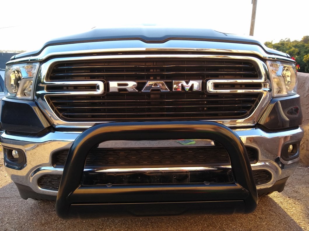 Barricade 3.50-Inch Oval Bull Bar with Skid Plate; Black (19-24 RAM 1500, Excluding Rebel & TRX)