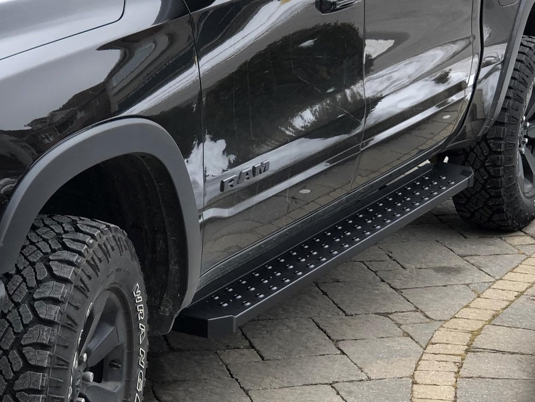 Barricade Rattler Running Boards; Textured Black (19-25 RAM 1500 Crew Cab)