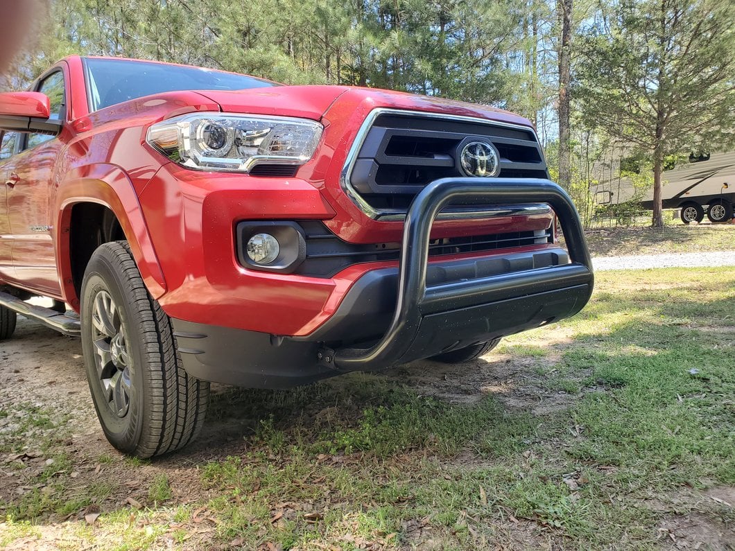 Barricade 3.50-Inch Oval Bull Bar with Skid Plate; Black (16-23 Tacoma)