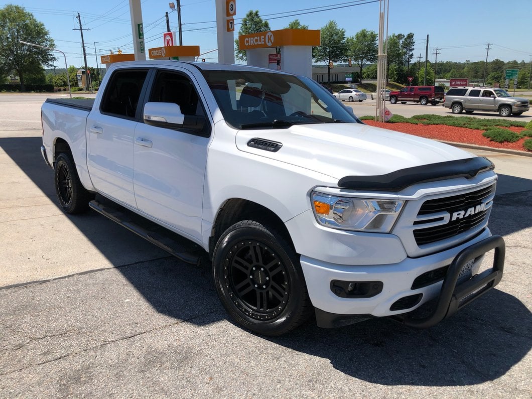 Barricade 3.50-Inch Bull Bar with Skid Plate and 20-Inch LED Light Bar; Textured Black (19-24 RAM 1500, Excluding Rebel & TRX)