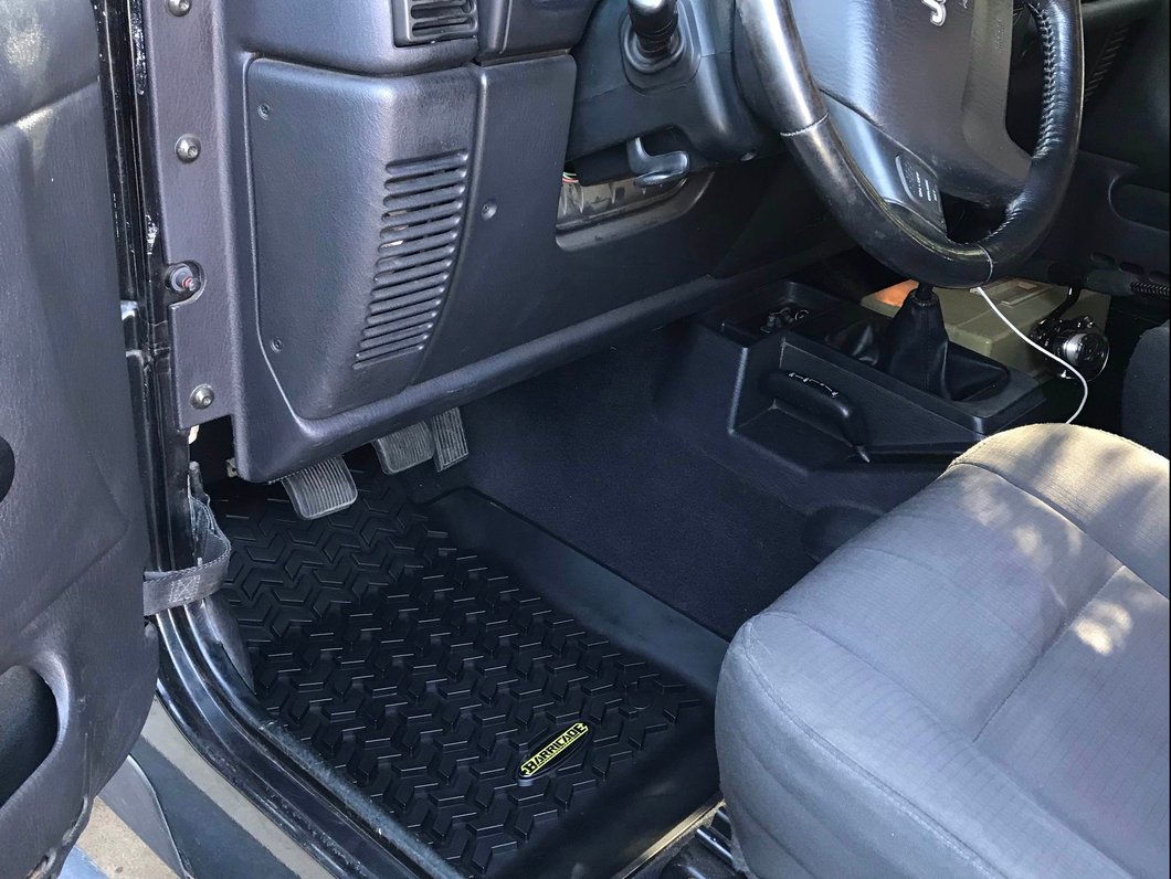 Barricade Front Floor Mats; Black (97-06 Jeep Wrangler TJ)