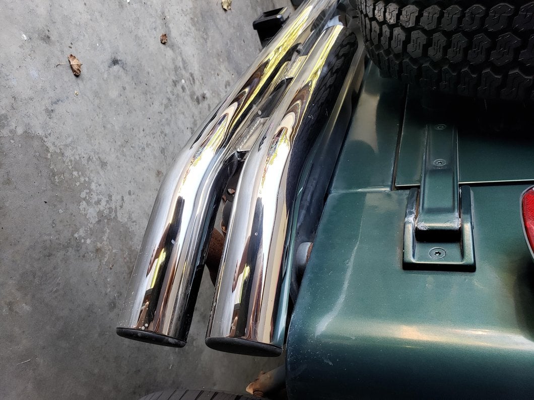 Barricade Double Tubular Rear Bumper with Receiver Hitch; Polished (76-06 Jeep CJ, Wrangler YJ & TJ)