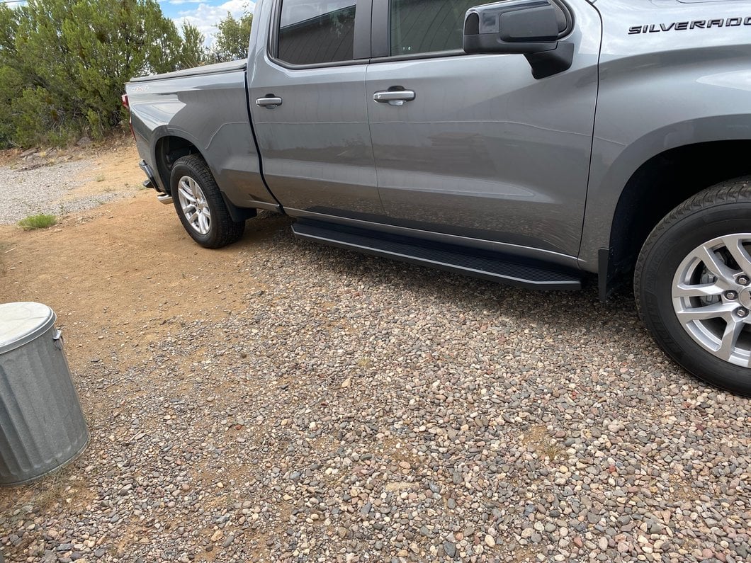 Barricade T4 Side Step Bars; Stainless Steel (19-25 Silverado 1500 Crew Cab)
