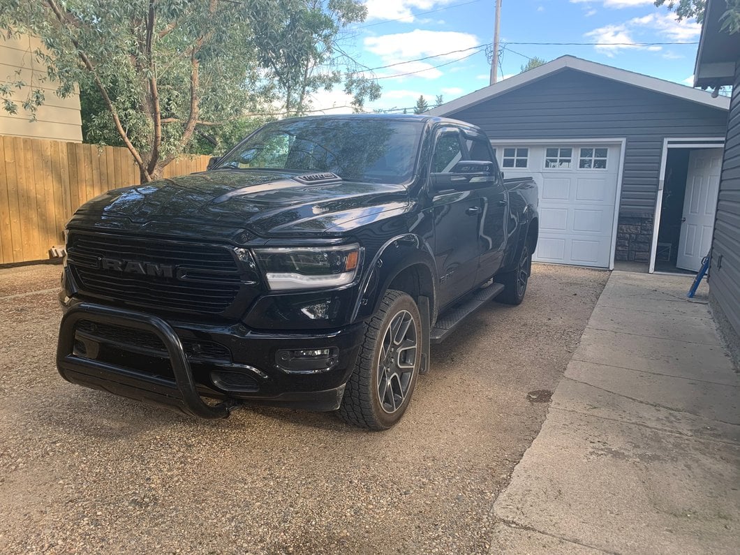 Barricade 3.50-Inch Oval Bull Bar with Skid Plate; Black (19-24 RAM 1500, Excluding Rebel & TRX)