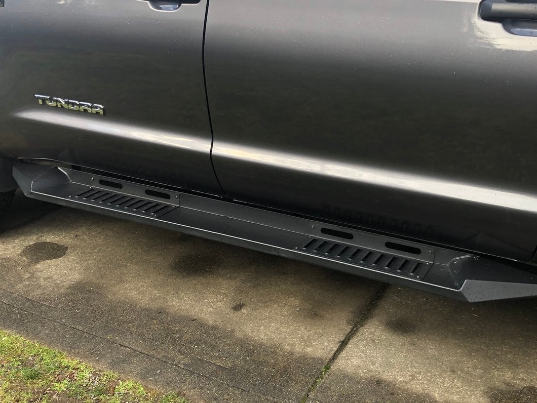 Barricade HD Steel Running Boards; Black (07-21 Tundra CrewMax)