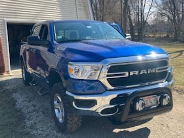 Barricade 3.50-Inch Oval Bull Bar with Skid Plate; Black (19-24 RAM 1500, Excluding Rebel & TRX)