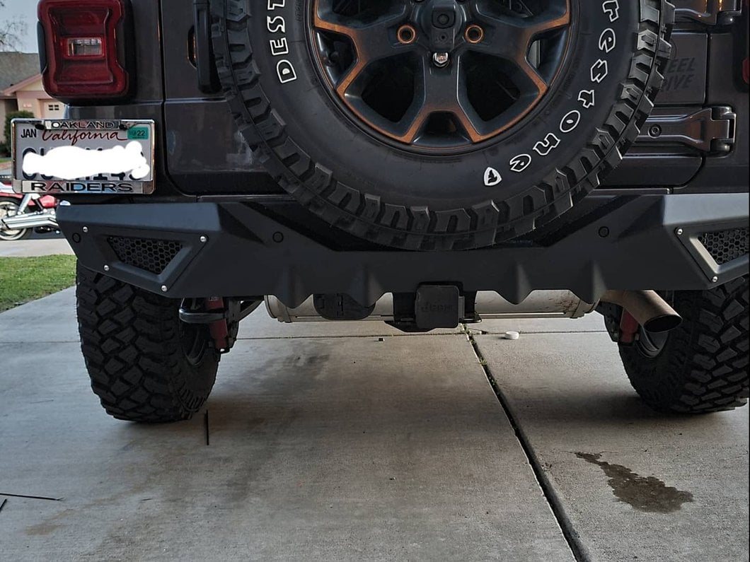 Barricade X-Series Rear Bumper; Black Inserts (18-25 Jeep Wrangler JL)