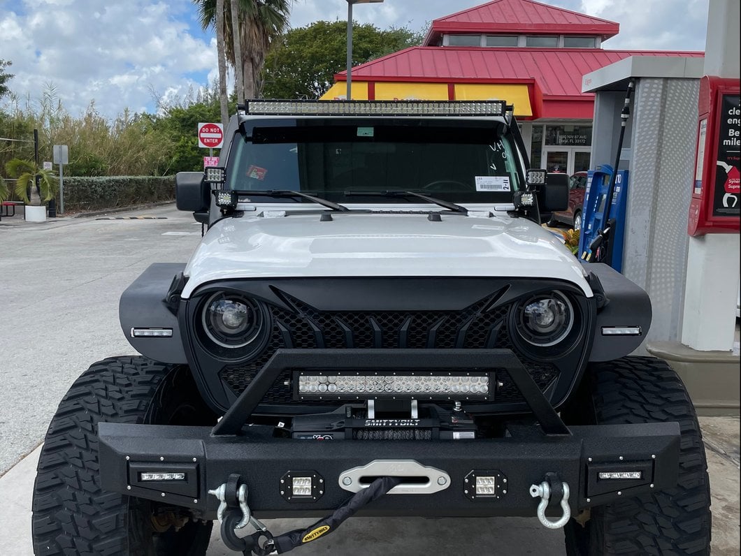 Barricade Vision Series Front Bumper with LED Fog Lights, Work Lights and 20-Inch LED Light Bar (18-25 Jeep Wrangler JL)