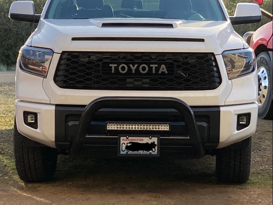 Barricade 3.50-Inch Oval Bull Bar with Skid Plate; Black (07-21 Tundra)