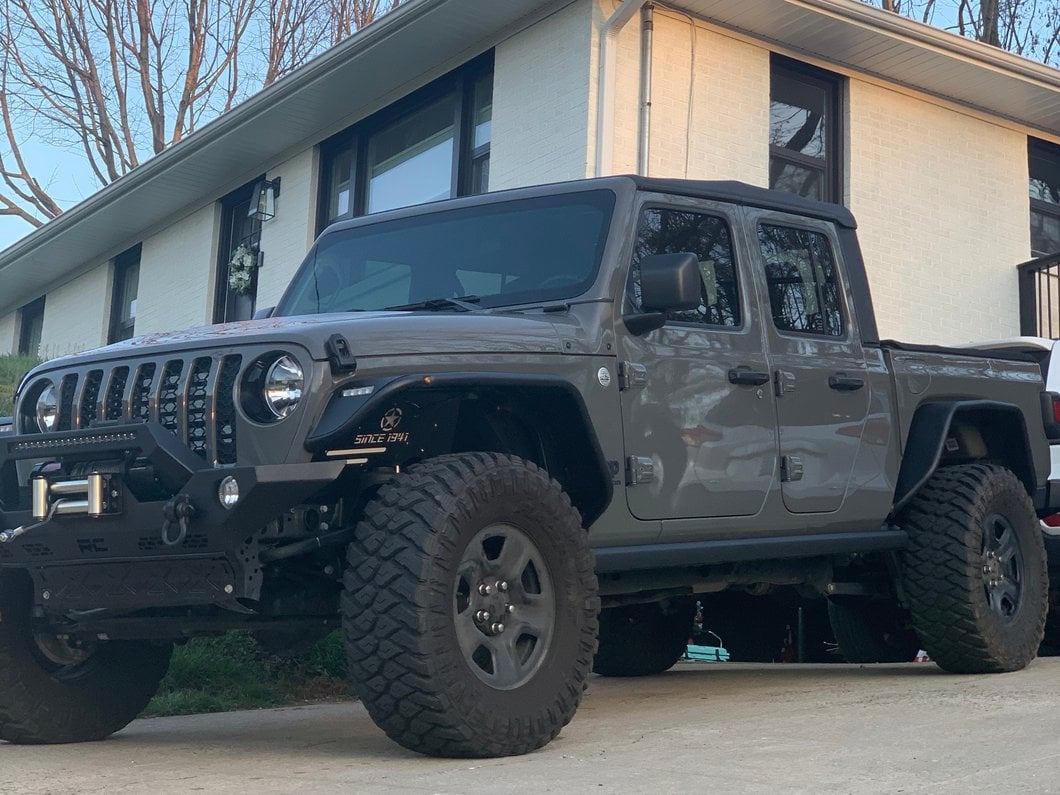 Barricade Tubular Fender Flares with LED DRL and Marker Lights; Front and Rear (20-25 Jeep Gladiator JT)