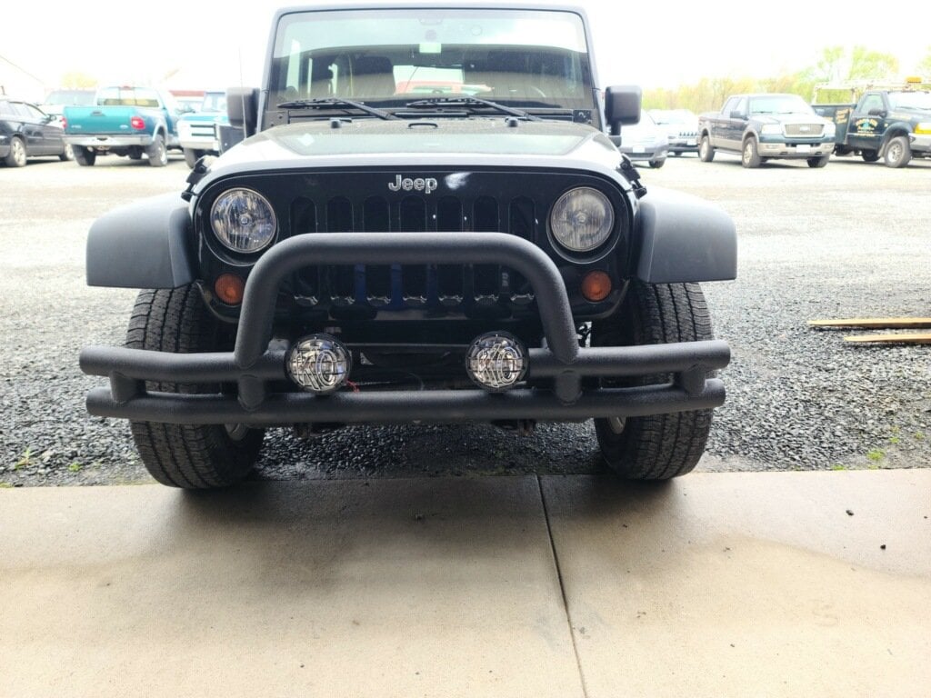 Barricade Tubular Front Bumper with Winch Cutout; Textured Black (07-18 Jeep Wrangler JK)