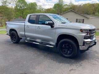 Barricade 5-Inch Oval Bent End Side Step Bars; Stainless Steel (19-25 Silverado 1500 Double Cab)