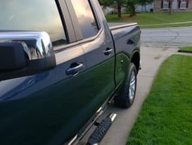 Barricade 5-Inch Oval Straight End Side Step Bars; Stainless Steel (19-25 Silverado 1500 Double Cab)