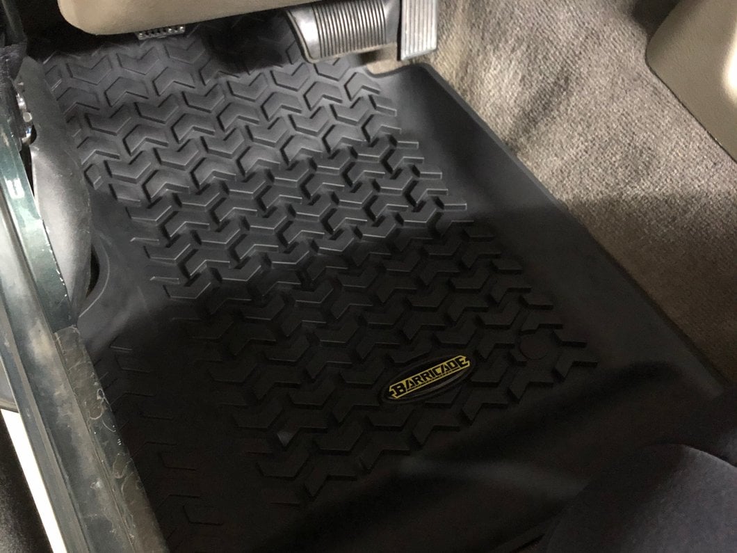 Barricade Front and Rear Floor Mats; Black (97-06 Jeep Wrangler TJ)