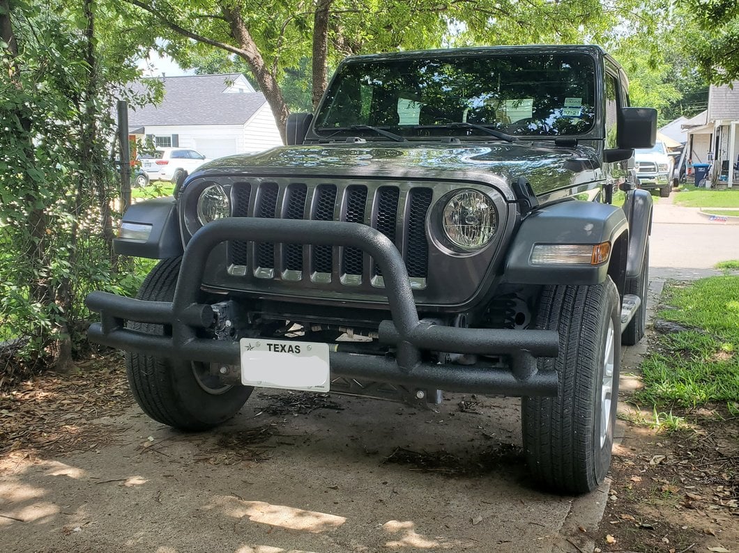 Barricade Tubular Front Bumper with Winch Cutout; Textured Black (18-25 Jeep Wrangler JL)