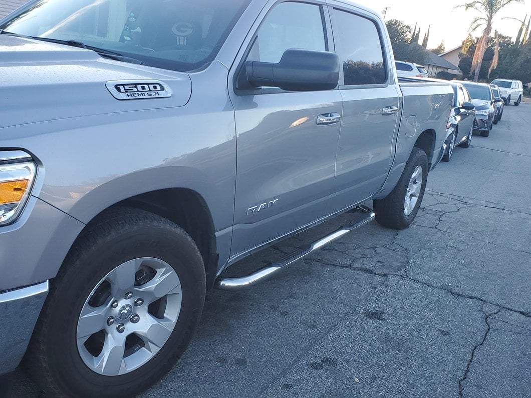 Barricade 3-Inch Side Step Bars; Stainless Steel (19-25 RAM 1500 Crew Cab)