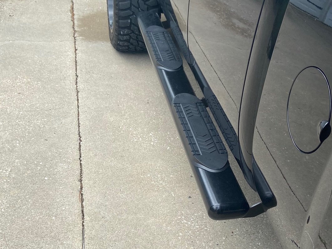 Barricade 6-Inch Oval Straight End Side Step Bars; Black (07-13 Silverado 1500)