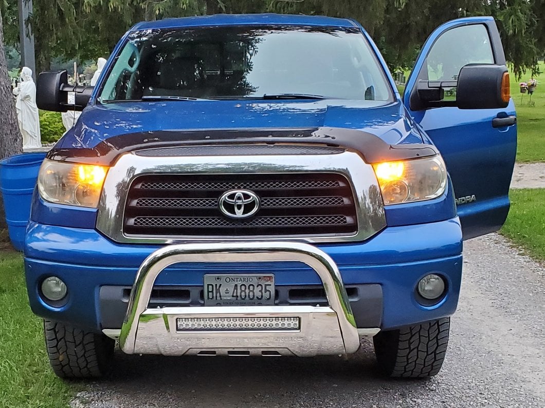 Barricade 3.50-Inch Bull Bar with Skid Plate and 20-Inch LED Light Bar; Stainless Steel (07-21 Tundra)