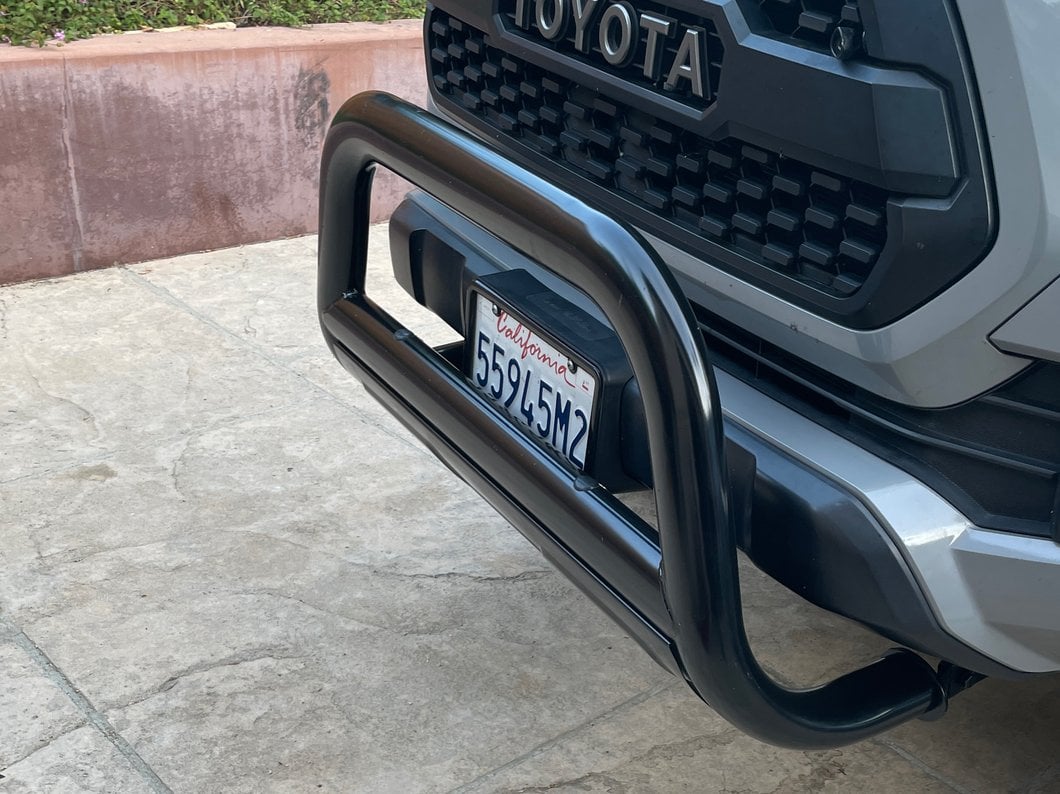 Barricade 3.50-Inch Oval Bull Bar with Skid Plate; Black (16-23 Tacoma)