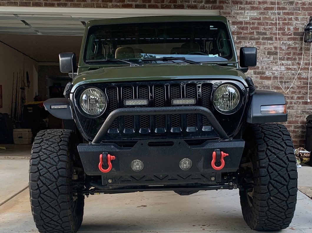 Barricade HD Flat Fender Flares with LED DRL and Turn Signal; Front (18-25 Jeep Wrangler JL)