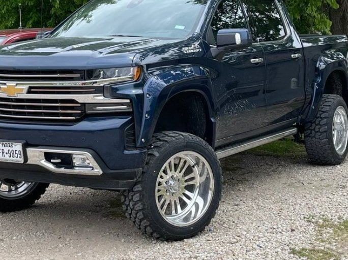 Barricade PNC Side Step Bars; Stainless Steel (19-25 Silverado 1500 Crew Cab)
