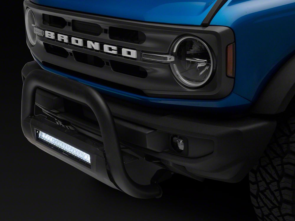 Barricade 3.50-Inch Bull Bar with 20-Inch LED Light Bar; Textured Black (21-25 Bronco)
