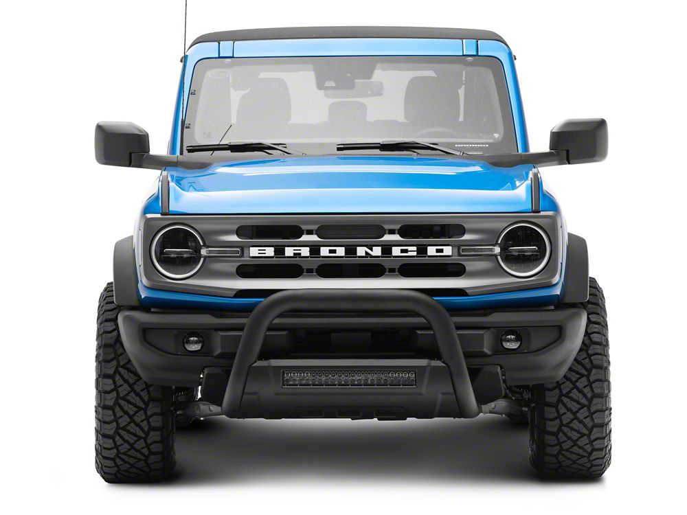 Barricade 3.50-Inch Bull Bar with 20-Inch LED Light Bar; Textured Black (21-25 Bronco)
