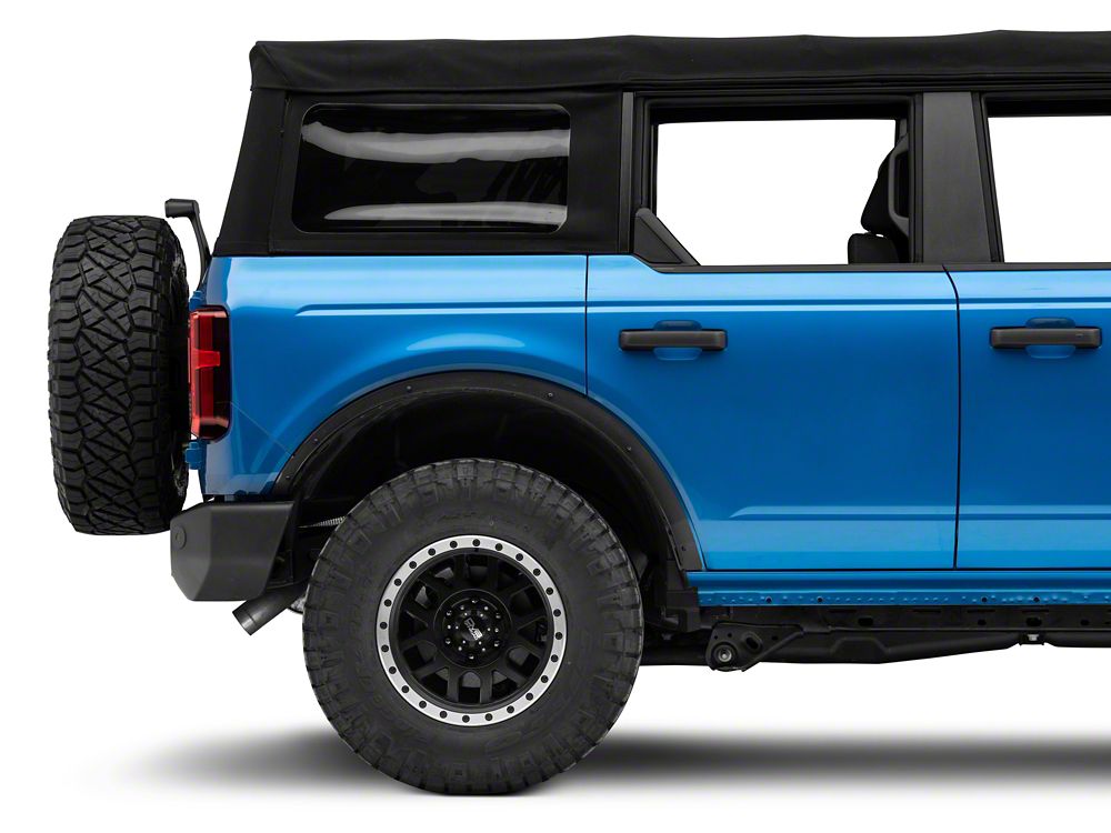 Barricade HD Flat Fender Flares; Rear (21-25 Bronco 4-Door, Excluding Everglades, Heritage & Raptor)